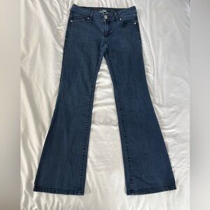 LC Lauren Conrad low rise bootcut Jean in a dark wash denim